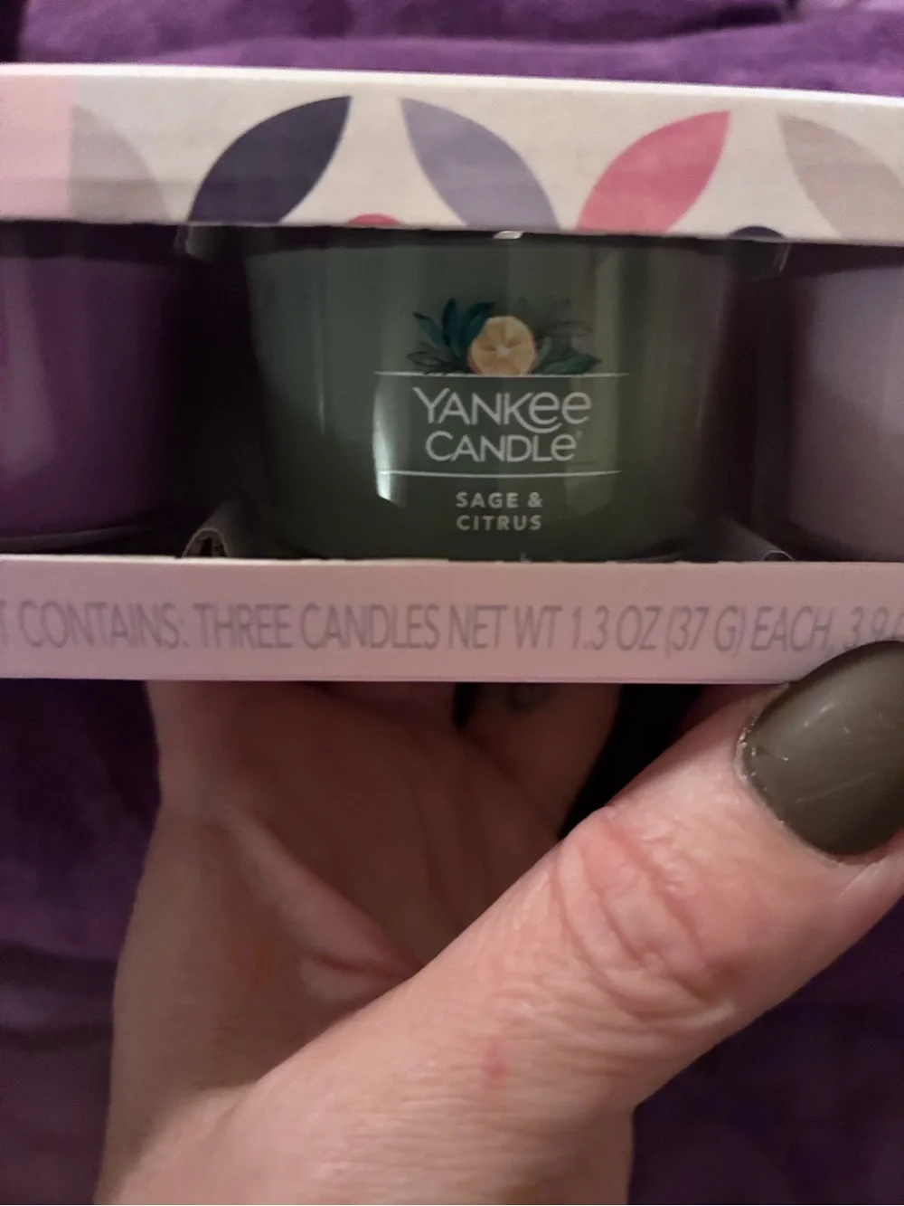 Yankee Candle Sage & Citrus Votive Trio — Green